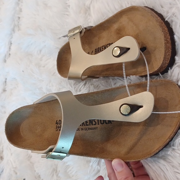 BRAND NEW Birkenstock Gizeh Soft Cork Footbed Thong Gold EU Size 40 - Picture 6 of 16